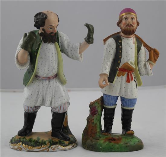 Two porcelain figures of a water carrier and a peasant